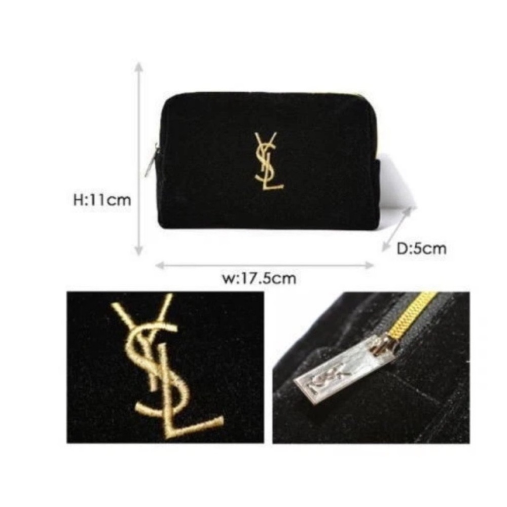 Saint Laurent VIP GWP Black Velvet Logo Chain Crossbody Bag - Picture 7 of 9